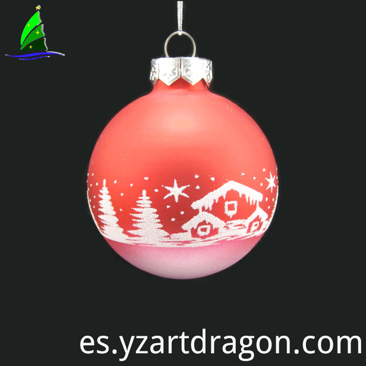 Productos promocionales Patrón personalizado DIY Árbol de Navidad Decoración Bolas de adorno colgante de vidrio